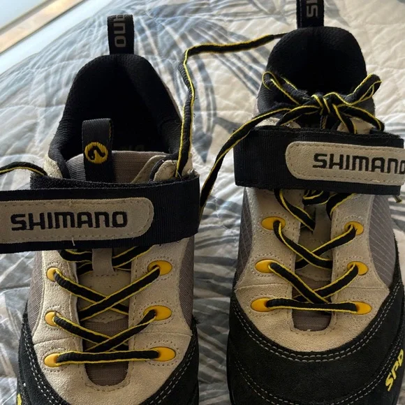 Shimano SPD Velcro Cycling Shoes Women Size 8/ unisex - Black & Yellow SH-MO37W - Picture 11 of 12